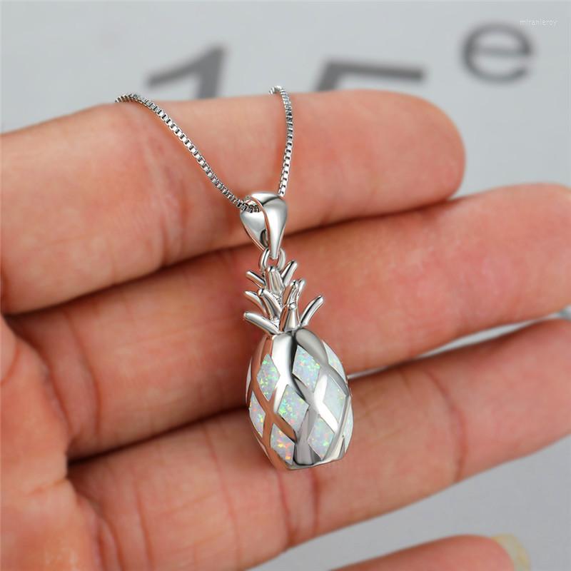 Pendant Necklaces White Blue Opal Stone Necklace Cute Fruit Pineapple Engagement Rose Gold Silver Color Chain For Women
Pendant Necklaces White Blue Opal Stone Necklace Cute Fruit Pineapple Engagement Rose Gold Silver Color Chain For Women