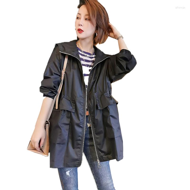 Women's Trench Coats 2022 Spring Autumn Women Coat Mid-Length Loose Casual Outerwear Hooded Black Khaki Thin Windbreaker Female A14
Women's Trench Coats 2022 Spring Autumn Women Coat Mid-Length Loose Casual Outerwear Hooded Black Khaki Thin Windbreaker Female A14