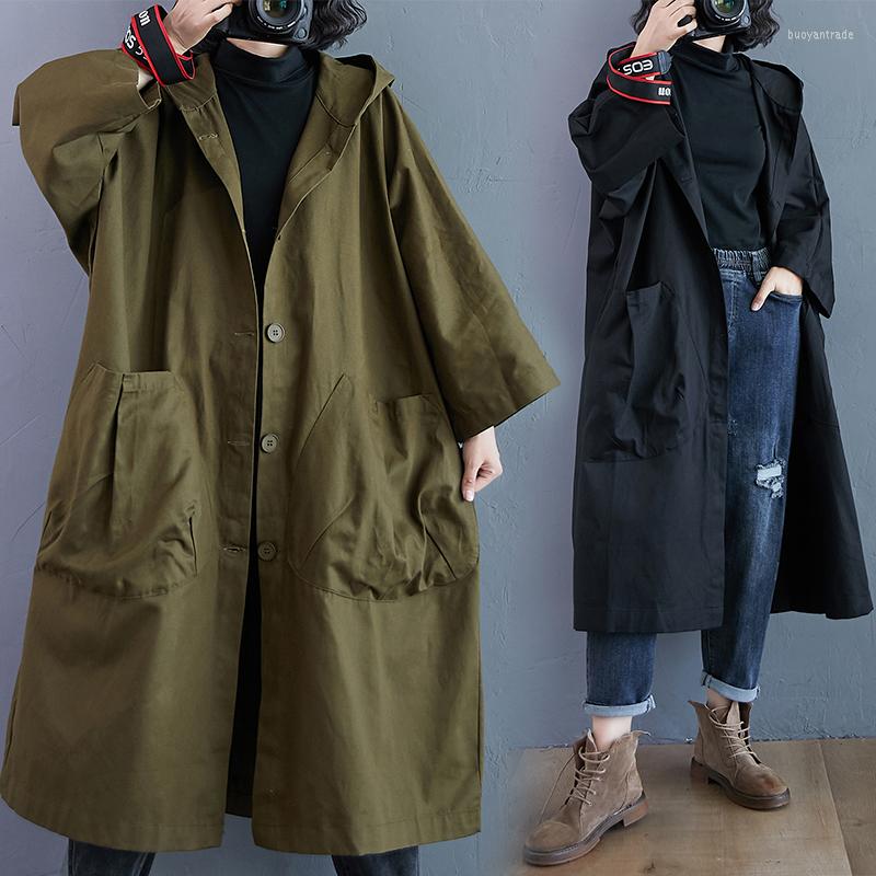 Women's Trench Coats QPFJQD Baggy Hooded Windbreaker Ladies Autumn Spring Casual Temperament Women Street Simple Large Pocket Loose Long, Black
Women's Trench Coats QPFJQD Baggy Hooded Windbreaker Ladies Autumn Spring Casual Temperament Women Street Simple Large Pocket Loose Long, Black