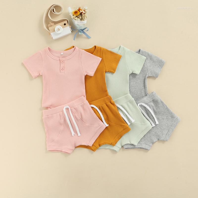 Clothing Sets Baby Girls Romper Set Short Sleeve Crew Neck With Elastic Waist Shorts For Toddlers, Gray
Clothing Sets Baby Girls Romper Set Short Sleeve Crew Neck With Elastic Waist Shorts For Toddlers, Gray