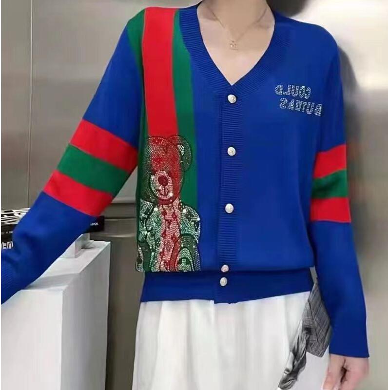 Women's Sweaters V-neck Striped Luxury For Knitted Cardigans Button Casual Pockets long sleeve solid top, 04
Women's Sweaters V-neck Striped Luxury For Knitted Cardigans Button Casual Pockets long sleeve solid top, 04