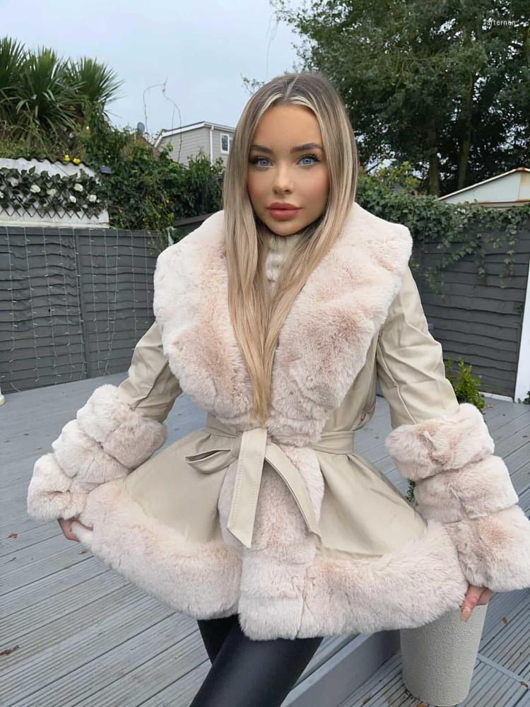 Women's Fur RR1493 PU Leather Short Jackets Women Fashion Tie Belt Waist Coats Faux Winter Warm Female Lined Ladies, Beige
Women's Fur RR1493 PU Leather Short Jackets Women Fashion Tie Belt Waist Coats Faux Winter Warm Female Lined Ladies, Beige