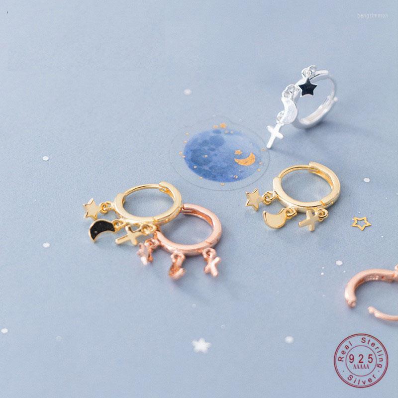 Hoop Earrings LEKANI Trendy Religion Genuine 925 Sterling Silver Star Moon Cross For Women Party Dangle Fine Jewelry
Hoop Earrings LEKANI Trendy Religion Genuine 925 Sterling Silver Star Moon Cross For Women Party Dangle Fine Jewelry