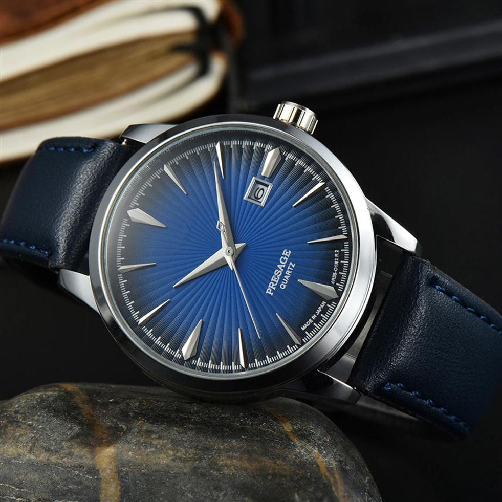 Casual mens watches japan quartz movement watch presage splash waterproof gift wristwatch leather strap auto date battery analog c293c228W
Casual mens watches japan quartz movement watch presage splash waterproof gift wristwatch leather strap auto date battery analog c293c228W