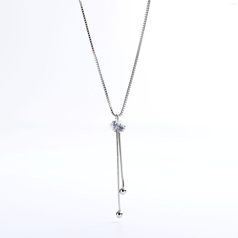 Chains Simple Tassel CZ Necklace Woman 925 Sterling Silver Nacklace Jewellery Clavicle Chain Pendant Charms Gift
Chains Simple Tassel CZ Necklace Woman 925 Sterling Silver Nacklace Jewellery Clavicle Chain Pendant Charms Gift
