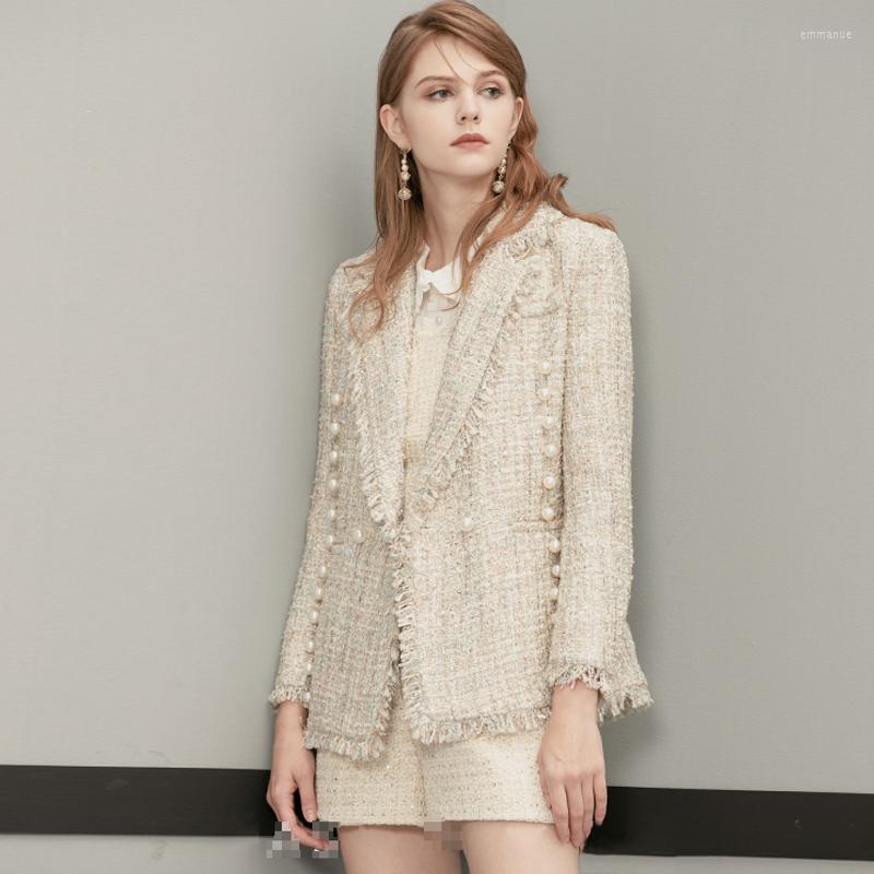 Women's Jackets Tweed Jacket Double Breasted 2022 Spring / Autumn Women's Handmade Tassel Pearl Buckle British Temperament Ladies, Green
Women's Jackets Tweed Jacket Double Breasted 2022 Spring / Autumn Women's Handmade Tassel Pearl Buckle British Temperament Ladies, Green