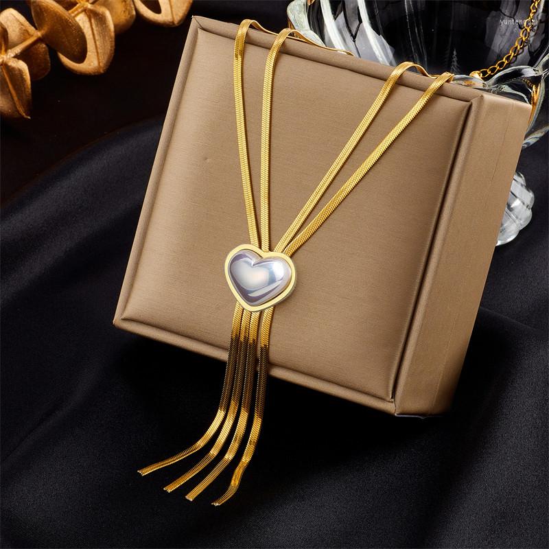 Pendant Necklaces 316L Stainless Steel Gold Color 2-Layer Pearl Tassel Necklace For Women Fashion Girls Clavicle Chain Party Jewelry Gift
Pendant Necklaces 316L Stainless Steel Gold Color 2-Layer Pearl Tassel Necklace For Women Fashion Girls Clavicle Chain Party Jewelry Gift