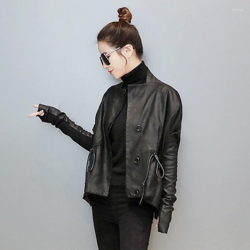 Women' Leather Autumn Women Adjustable Waist Sheepskin Genuine Jacket Ladies Spliced Batwing Sleeve Slim Fit Short Outerwear Coat, Black
Women' Leather Autumn Women Adjustable Waist Sheepskin Genuine Jacket Ladies Spliced Batwing Sleeve Slim Fit Short Outerwear Coat, Black