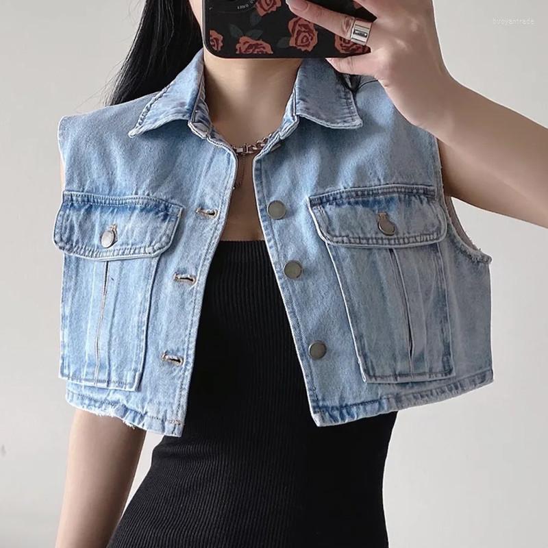 Women' Vests 2022 Summer Girl Retro Loose Short Denim Vest Women Fashion Lapel Single-breasted Sleeveless Small Jacket Q322, Color2black
Women' Vests 2022 Summer Girl Retro Loose Short Denim Vest Women Fashion Lapel Single-breasted Sleeveless Small Jacket Q322, Color2black