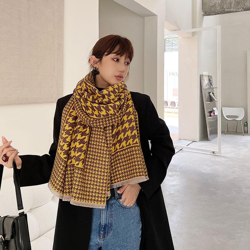Scarves Double-sided Hounstooth Wool Scarf Women Luxury Winter Autumn Shawls Femal Plaid Pashmina With Tassel Warm Wraps
Scarves Double-sided Hounstooth Wool Scarf Women Luxury Winter Autumn Shawls Femal Plaid Pashmina With Tassel Warm Wraps