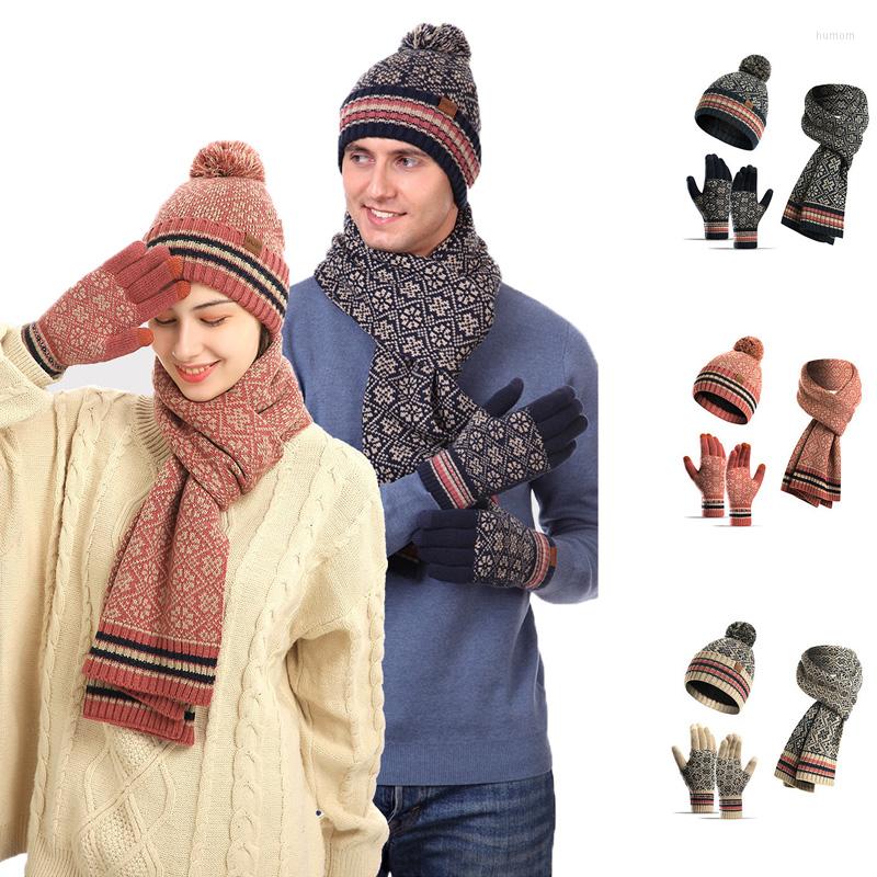 Berets Unisex Three-piece Hats Scarf Gloves Set Women's Hat Soft Men's Knitted Beanie Cap Warm Mitten Woolen PomPon Fashion Sets, Red
Berets Unisex Three-piece Hats Scarf Gloves Set Women's Hat Soft Men's Knitted Beanie Cap Warm Mitten Woolen PomPon Fashion Sets, Red