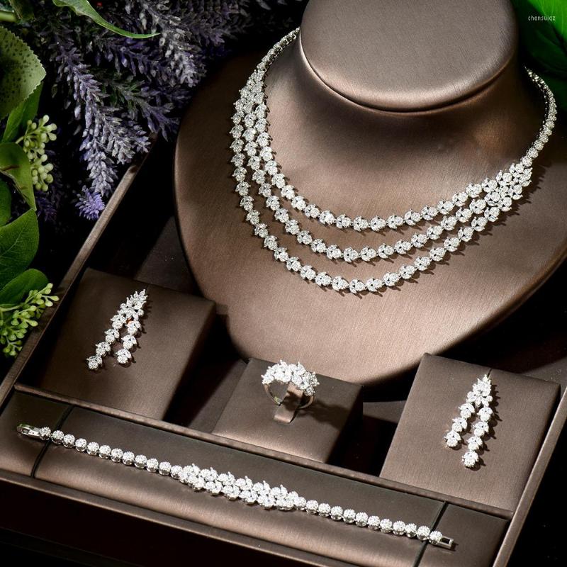 Necklace Earrings Set HIBRIDE Three Layers 4pcs And Earring Leaf Design Fashion Women Bridal Wedding Collier Femme N-1900, Picture shown
Necklace Earrings Set HIBRIDE Three Layers 4pcs And Earring Leaf Design Fashion Women Bridal Wedding Collier Femme N-1900, Picture shown