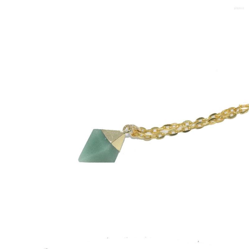 Pendant Necklaces 1pc Gold Plating Natural Jewelry Aventurine Square Women Necklace Green Stone Rhombus Key Chain Girl
Pendant Necklaces 1pc Gold Plating Natural Jewelry Aventurine Square Women Necklace Green Stone Rhombus Key Chain Girl
