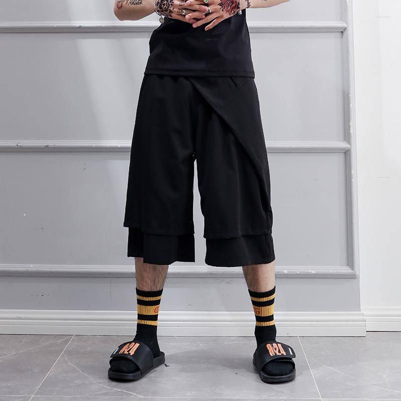 Men's Pants Men Summer Black Cropped Fake 2 Pieces Of Culottes Overalls Spring Male Casual Solid Color Personality Trousers
Men's Pants Men Summer Black Cropped Fake 2 Pieces Of Culottes Overalls Spring Male Casual Solid Color Personality Trousers