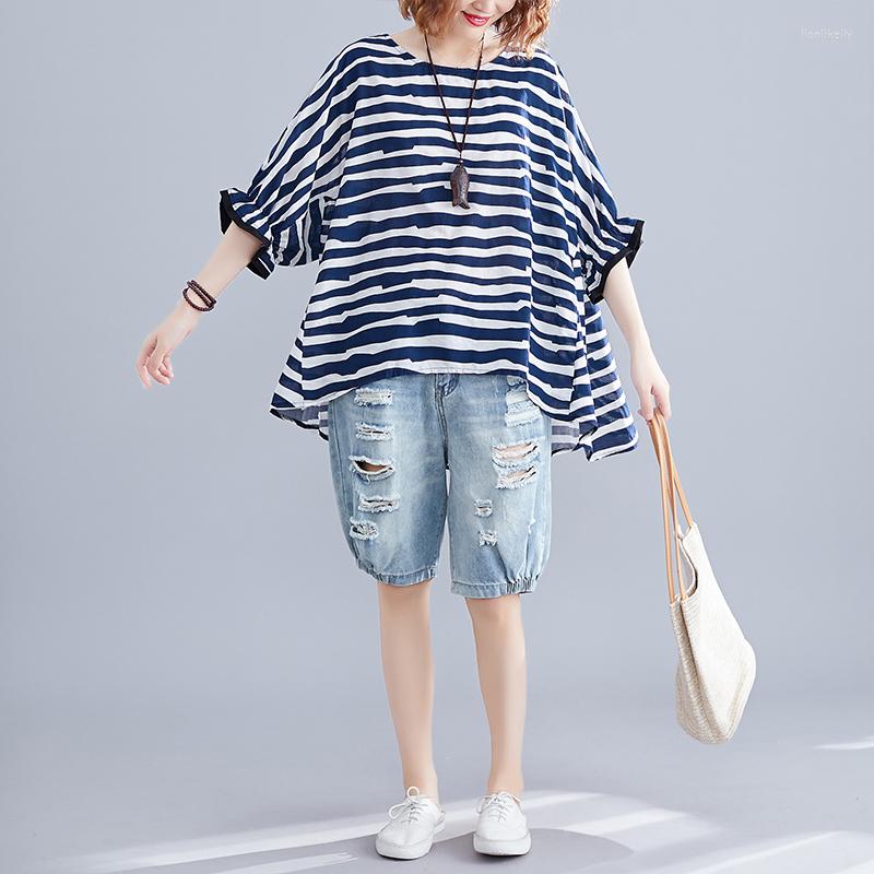 Women's T Shirts Oversized Loose Cotton Women T-shirts 2022 Summer O-neck Flare Sleeved Striped Female Pulls Tops Tees, Blue
Women's T Shirts Oversized Loose Cotton Women T-shirts 2022 Summer O-neck Flare Sleeved Striped Female Pulls Tops Tees, Blue