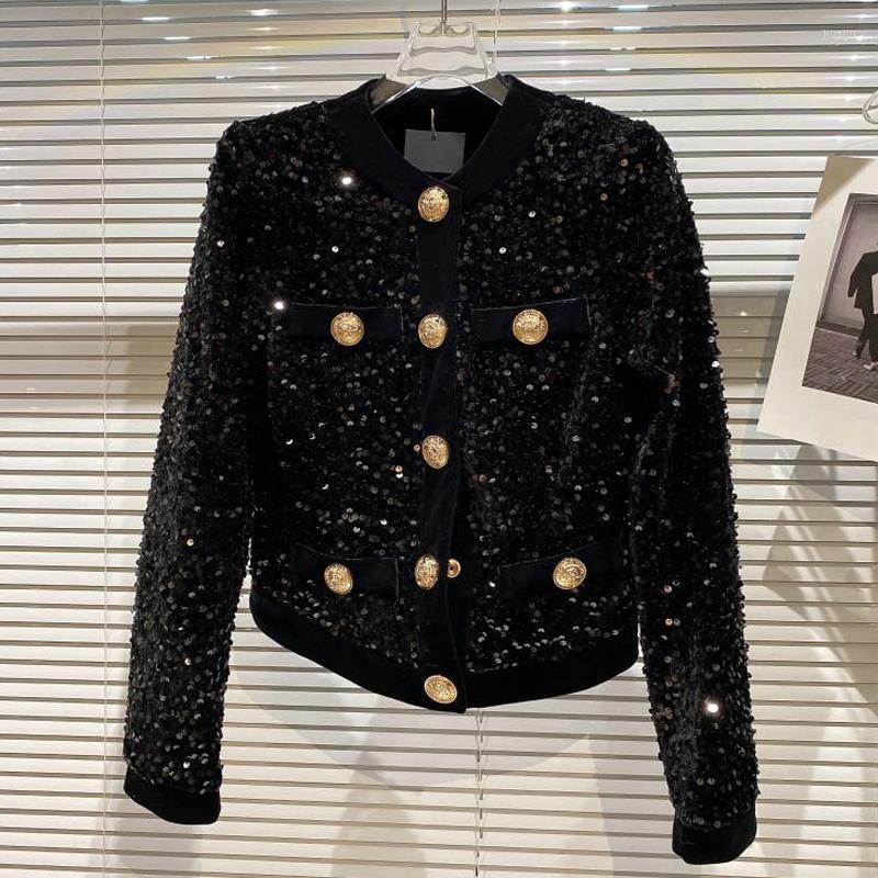 Women' Jackets Fashion Designer Autumn Winter Jacket Women Black Single Breasted Velvet Patchwork Sequins Thickened Small Perfume Coat, Picture shown
Women' Jackets Fashion Designer Autumn Winter Jacket Women Black Single Breasted Velvet Patchwork Sequins Thickened Small Perfume Coat, Picture shown