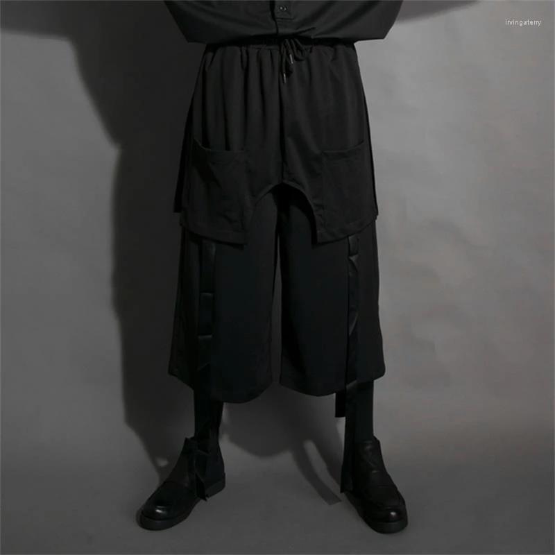 Men' Pants Men' Fake Two-Piece Wide Leg Casual Personality Dark Trend Autumn Hairstyle Designer Fashion Loose Nine Point, Black
Men' Pants Men' Fake Two-Piece Wide Leg Casual Personality Dark Trend Autumn Hairstyle Designer Fashion Loose Nine Point, Black
