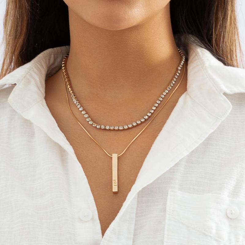 Pendant Necklaces Vintage Long Stick Tennis Chain Necklace For Women Fashion Statement Gold Color Rhinestones Metal Choker Classic Jewelry
Pendant Necklaces Vintage Long Stick Tennis Chain Necklace For Women Fashion Statement Gold Color Rhinestones Metal Choker Classic Jewelry