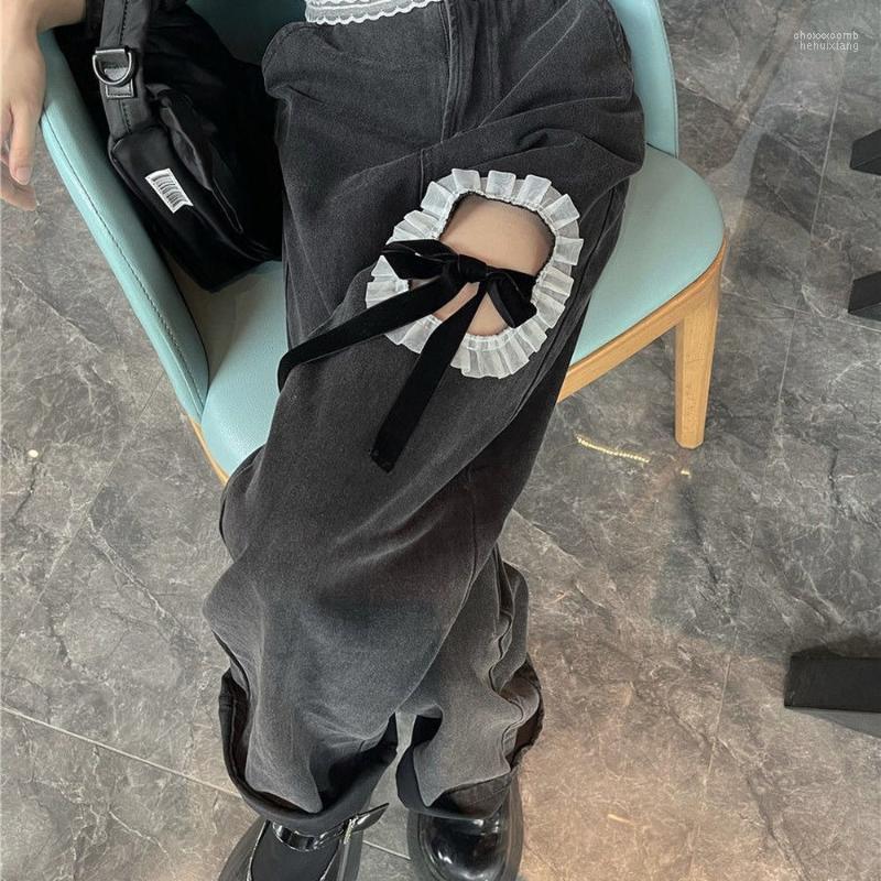 Women' Jeans Women' Gothic High Waist Denim Pants Women Chic Ruffles Lace Up Broken Hole Wide Leg Female Harajuku Y2K Straight, Dark gray
Women' Jeans Women' Gothic High Waist Denim Pants Women Chic Ruffles Lace Up Broken Hole Wide Leg Female Harajuku Y2K Straight, Dark gray