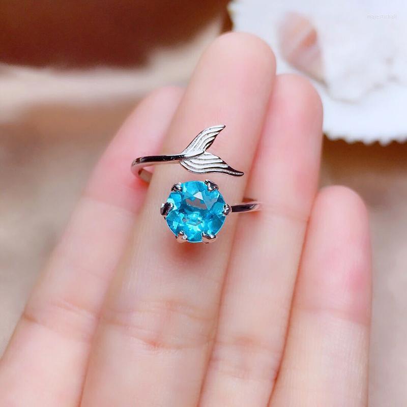 Wedding Rings Cute Silver Plated Mermaid Fish Tail Opening For Women Shine Sea Blue CZ Stone Inlay Fashion Jewelry Party Gift Ring
Wedding Rings Cute Silver Plated Mermaid Fish Tail Opening For Women Shine Sea Blue CZ Stone Inlay Fashion Jewelry Party Gift Ring