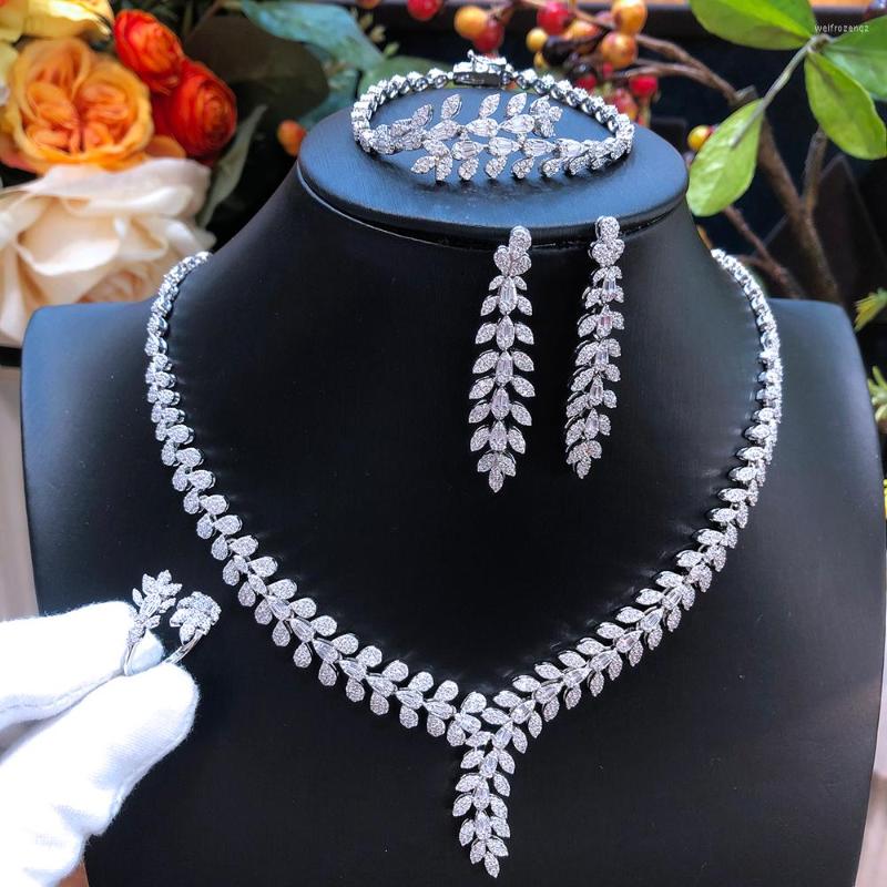 Necklace Earrings Set Siscathy 4Pcs/Set Luxury Cubic Zircon Wedding Jewelry For Women Silver Color Leaves Bracelet Bangle Party Accessory, Picture shown
Necklace Earrings Set Siscathy 4Pcs/Set Luxury Cubic Zircon Wedding Jewelry For Women Silver Color Leaves Bracelet Bangle Party Accessory, Picture shown