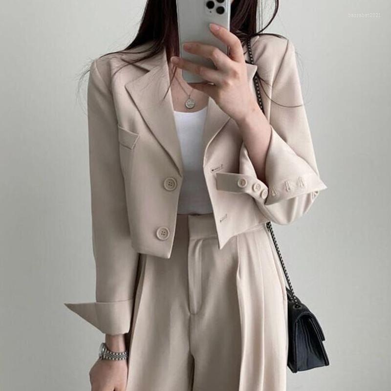Women's Two Piece Pants Fashion 2 Blazer Suits Single Breast Loose Casual Short Blazer&High Waist Wide Leg Sets Black Beige 2pc
Women's Two Piece Pants Fashion 2 Blazer Suits Single Breast Loose Casual Short Blazer&High Waist Wide Leg Sets Black Beige 2pc