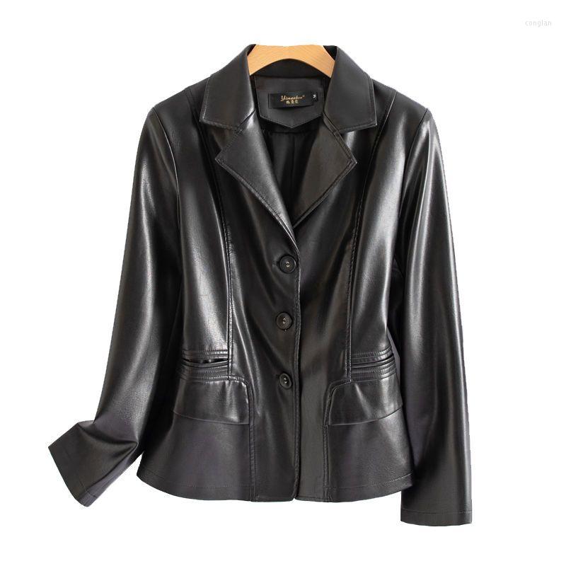 Women's Leather Short Faux Blazer Spring Autumn Casual Long Sleeve Turn-down Collar Single Breasted Womens Jackets And Coats 6XL, Beige
Women's Leather Short Faux Blazer Spring Autumn Casual Long Sleeve Turn-down Collar Single Breasted Womens Jackets And Coats 6XL, Beige