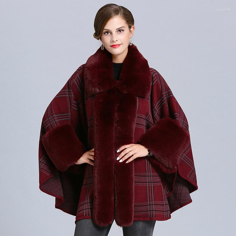 Scarves Arrival Fashion Winter Women's Knit Comfortable Shawl Warm Thick Soft Loose Fur Collar Vintage Elegant Holiday Plaid Poncho
Scarves Arrival Fashion Winter Women's Knit Comfortable Shawl Warm Thick Soft Loose Fur Collar Vintage Elegant Holiday Plaid Poncho
