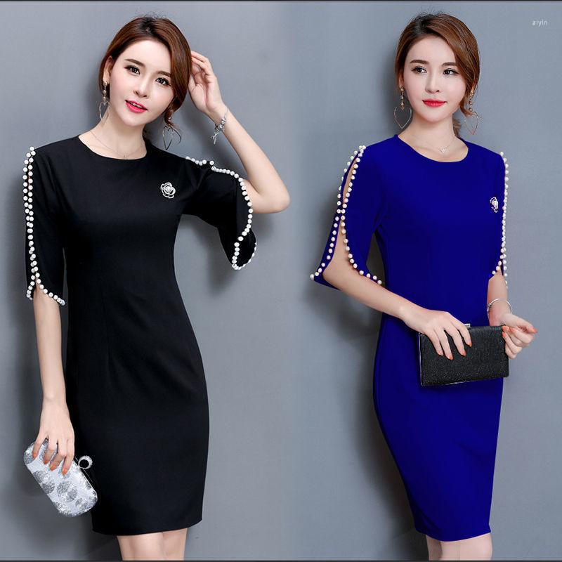 Casual Dresses Women OL Half Sleeve Dress Summer Women's Beaded Fashion Skirt Vestido De Mujer Femme Robe, Black
Casual Dresses Women OL Half Sleeve Dress Summer Women's Beaded Fashion Skirt Vestido De Mujer Femme Robe, Black