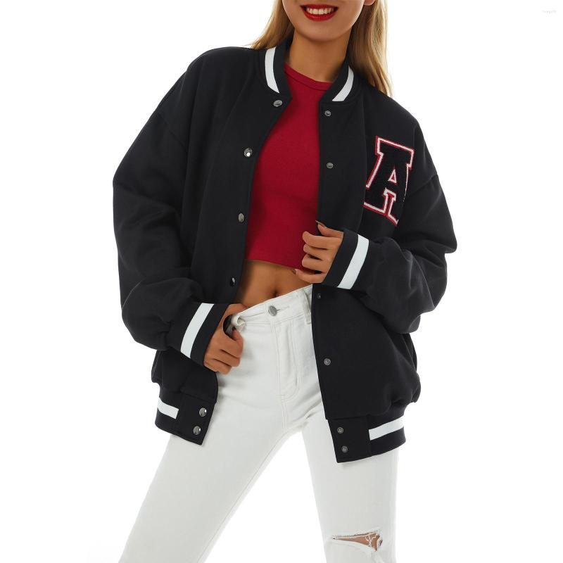 Women' Jackets Women Casual Baseball Uniform Jacket With Letter Pattern Horizontal Stripes Decoration Autumn Clothing Fashion -XL
Women' Jackets Women Casual Baseball Uniform Jacket With Letter Pattern Horizontal Stripes Decoration Autumn Clothing Fashion -XL