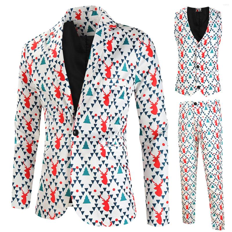 Men's Tracksuits Mens Suit Printed Christmas Jacket Pants Vest Three Set Of Men Suits & Sets X
Men's Tracksuits Mens Suit Printed Christmas Jacket Pants Vest Three Set Of Men Suits & Sets X