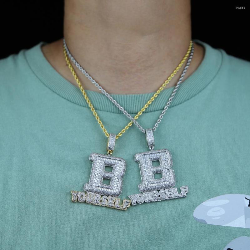 Chains Iced Out Men Boy Hip Hop Necklace With Full Cz Paved Letter B Yourself Pendant Plated Gold Silver Color Punk Jewelry Drop Ship
Chains Iced Out Men Boy Hip Hop Necklace With Full Cz Paved Letter B Yourself Pendant Plated Gold Silver Color Punk Jewelry Drop Ship