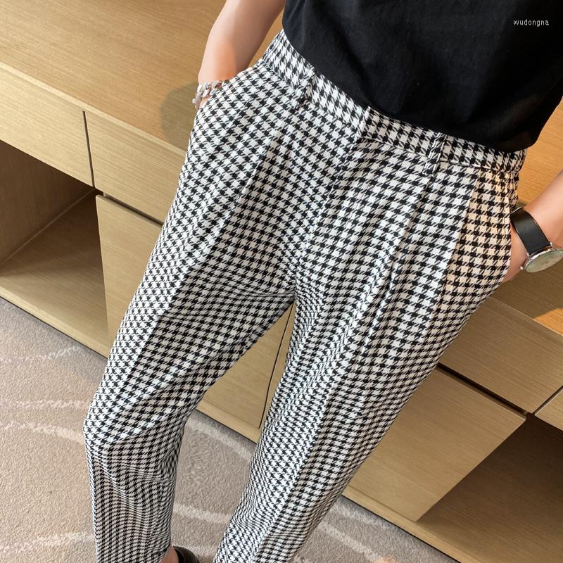 Men's Suits Summer Houndstooth Thin Business Dress Pants Men Classic Casual Slim Suit Pant Ankle Length Office Social Trousers Streetwear, Black
Men's Suits Summer Houndstooth Thin Business Dress Pants Men Classic Casual Slim Suit Pant Ankle Length Office Social Trousers Streetwear, Black