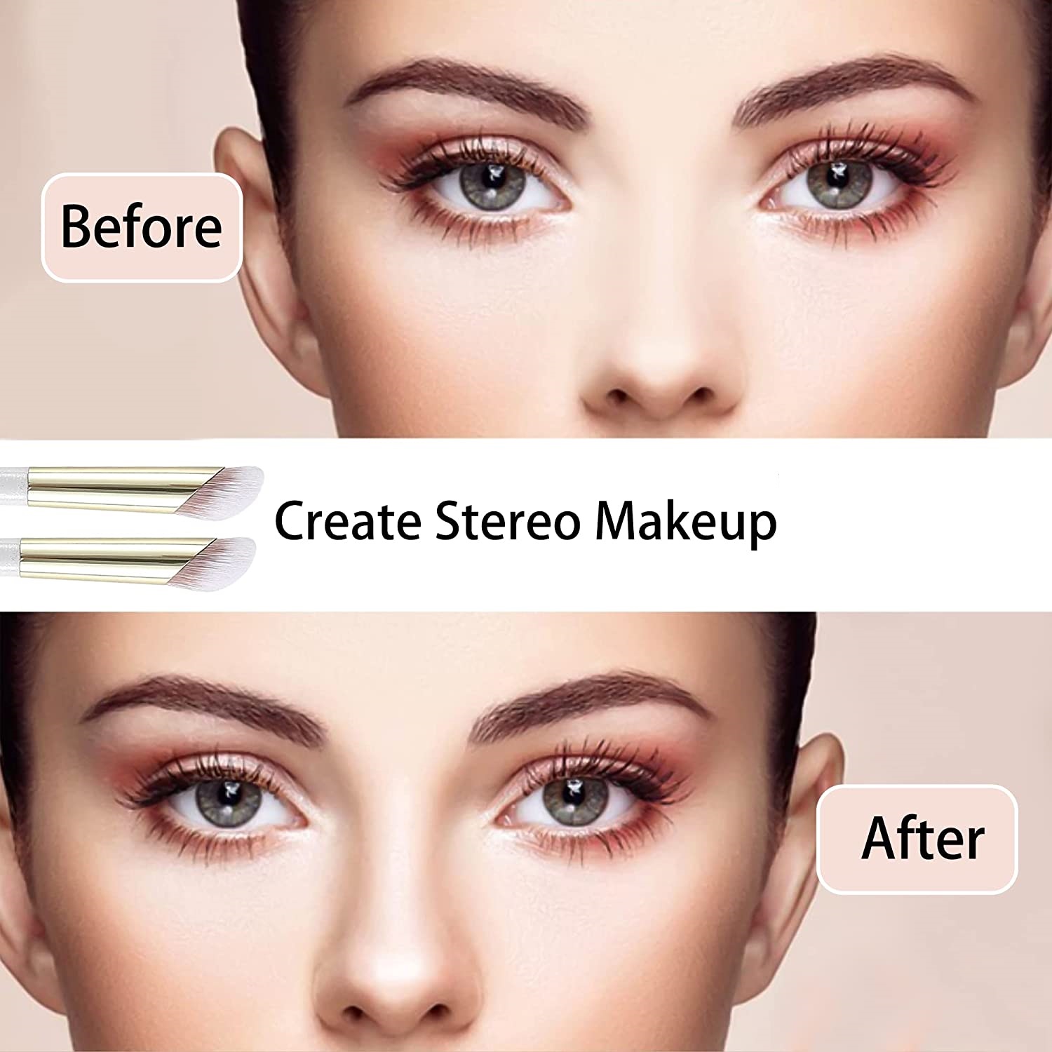 Concealer Brush Under Eye Nose Contour Makeup Brushes for Dark Circles Around Eyes Puffiness Eyebrow Puffy CC Cream Liquid Foundation