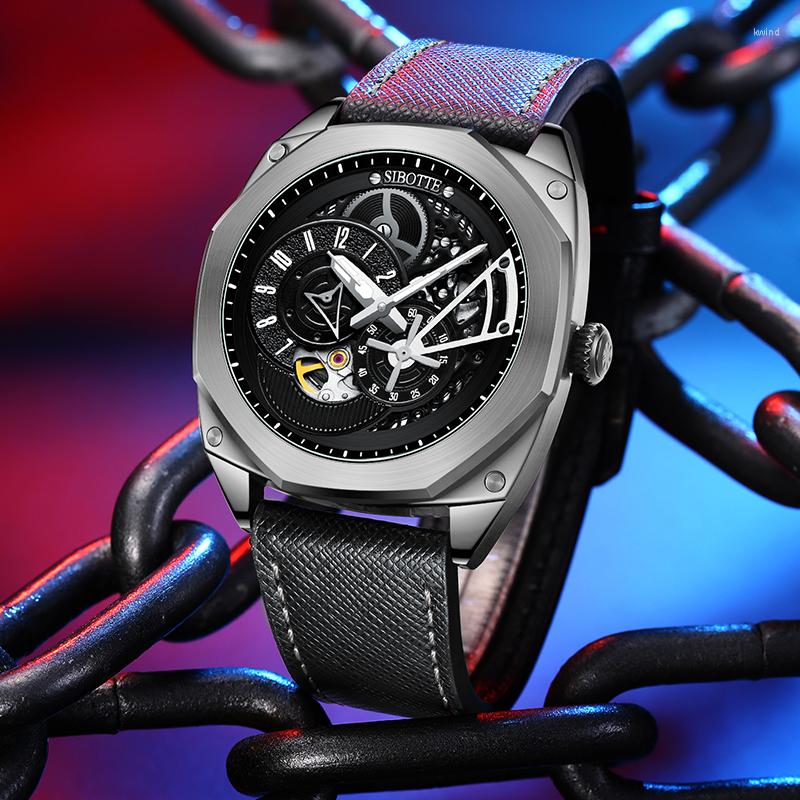 Wristwatches SIBOTTE Skeleton Automatic Mechanical Watch For Men Sapphire Luminous Waterproof Casual Business Mens, White
Wristwatches SIBOTTE Skeleton Automatic Mechanical Watch For Men Sapphire Luminous Waterproof Casual Business Mens, White