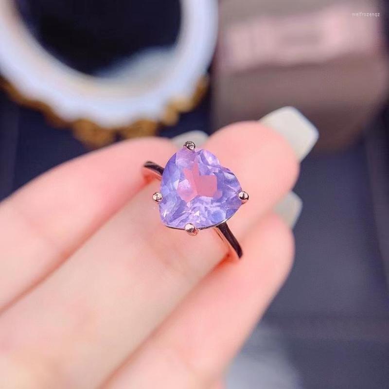 Cluster Rings S925 Lavender Quartz Ring 925 Sterling Silver Engagment Heart For Women's Lover Jewelry Gfit
Cluster Rings S925 Lavender Quartz Ring 925 Sterling Silver Engagment Heart For Women's Lover Jewelry Gfit