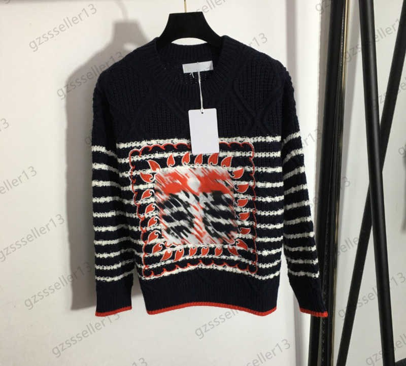 Brand Women Sweater Chest Floral Embroidery Contrast Color Stripes Loose Knitted Sweaters Round Neck Long Sleeve Pullover Wool Knit Shirt Womens Clothing 1970
Brand Women Sweater Chest Floral Embroidery Contrast Color Stripes Loose Knitted Sweaters Round Neck Long Sleeve Pullover Wool Knit Shirt Womens Clothing 1970