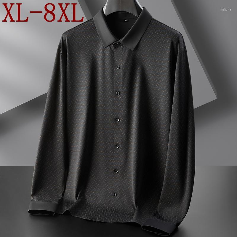 Men's Casual Shirts Size 8XL 7XL 6XL 2022 Autumn Luxury Designer Shirt Men Long Sleeve Loose Mens High Quality Chemise Homme, Black
Men's Casual Shirts Size 8XL 7XL 6XL 2022 Autumn Luxury Designer Shirt Men Long Sleeve Loose Mens High Quality Chemise Homme, Black