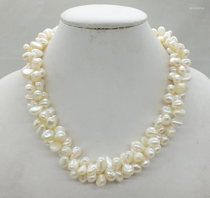 Choker Excellent 3 Shares Baroque Seawater Pearl. White Pearl Necklace 19"
Choker Excellent 3 Shares Baroque Seawater Pearl. White Pearl Necklace 19"