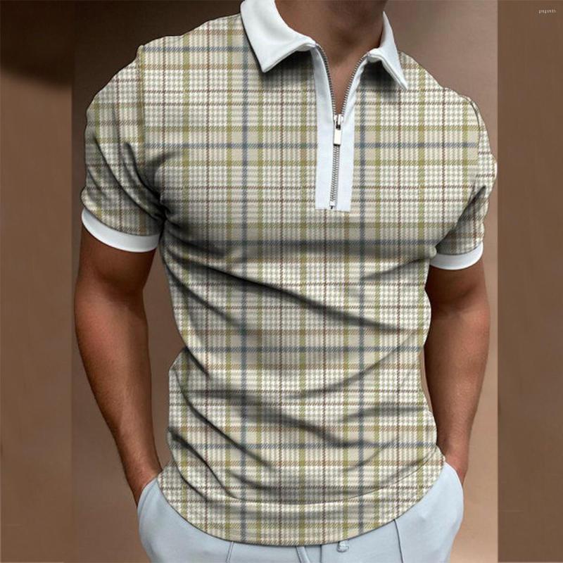 Men's Polos Summer Men Polo Shirts Fashion Plaid Short Sleeve Casual Slim Turn-down Collar Zipper Design Tops Shirt, Green
Men's Polos Summer Men Polo Shirts Fashion Plaid Short Sleeve Casual Slim Turn-down Collar Zipper Design Tops Shirt, Green
