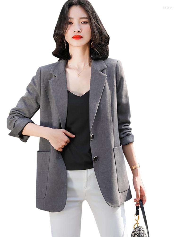 Women' Suits Two Button Solid Blazer Casual Fashion Loose Style Gray Jacket Office Lady Coat Wear With Big Pockets, Black
Women' Suits Two Button Solid Blazer Casual Fashion Loose Style Gray Jacket Office Lady Coat Wear With Big Pockets, Black