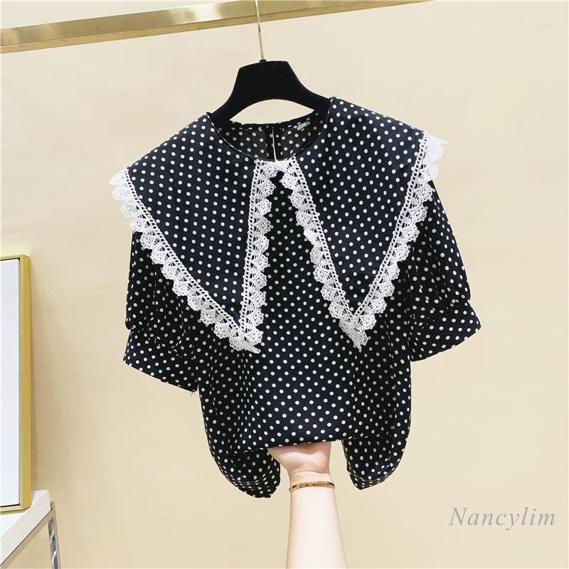 Women' Blouses Lace Stitching Doll Collar Polka Dot Short Sleeve Chiffon Shirt For Women Summer Blouse Blusas Mujer De Moda 2022 Nancylim, Black
Women' Blouses Lace Stitching Doll Collar Polka Dot Short Sleeve Chiffon Shirt For Women Summer Blouse Blusas Mujer De Moda 2022 Nancylim, Black