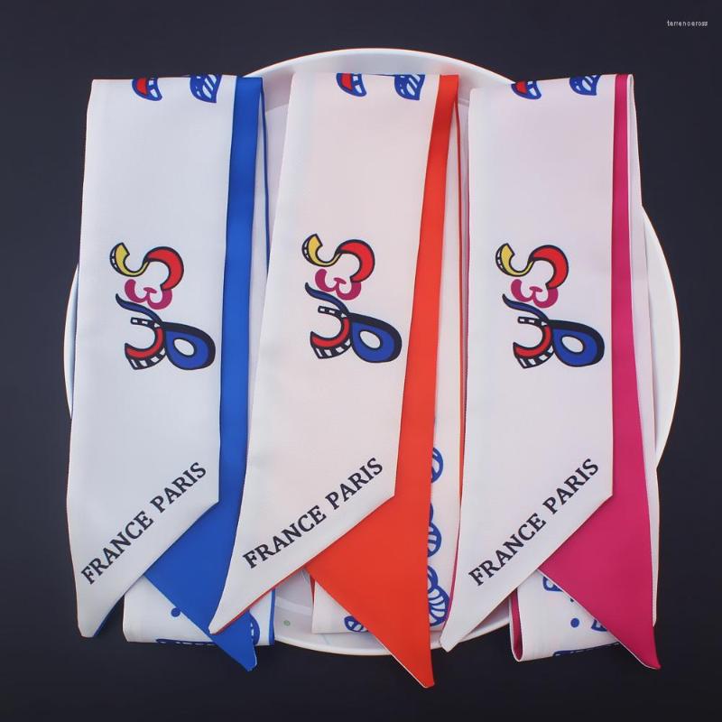 Scarves Silk 100cm 6cm Woman Small Scarf Cartoon Letter Printed Bag Female Skinny Wraps Tie
Scarves Silk 100cm 6cm Woman Small Scarf Cartoon Letter Printed Bag Female Skinny Wraps Tie