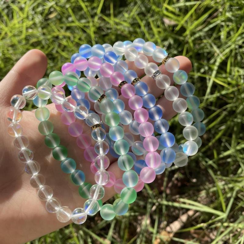 Strand Glazed Stone Bracelet Synthetic Colored Spar Imitation Natural Moonstone 8mm
Strand Glazed Stone Bracelet Synthetic Colored Spar Imitation Natural Moonstone 8mm