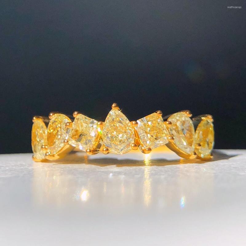 Cluster Rings Fine Jewelry Real 18K 1.784ct Yellow Diamonds Wedding Engagement Female For Women Ring TX
Cluster Rings Fine Jewelry Real 18K 1.784ct Yellow Diamonds Wedding Engagement Female For Women Ring TX