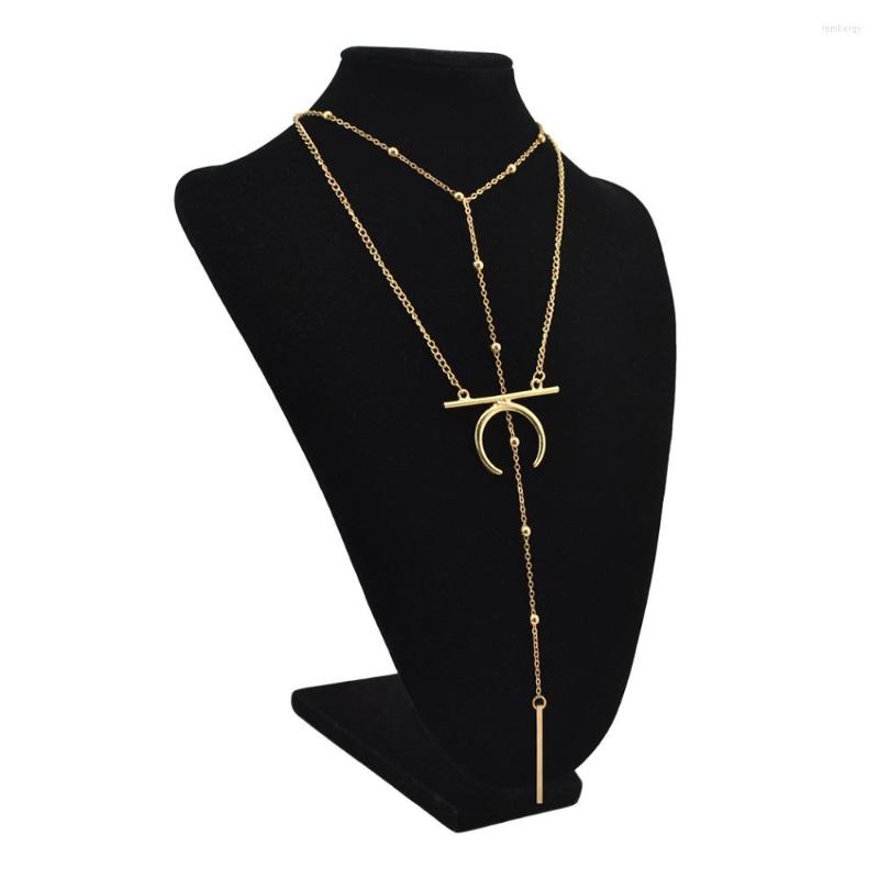 Choker Double Layer Gold Color Tassel Chain Alloy Moon Bar Horn Pendant Necklace For Women Party Fashion Necklaces Jewelry
Choker Double Layer Gold Color Tassel Chain Alloy Moon Bar Horn Pendant Necklace For Women Party Fashion Necklaces Jewelry