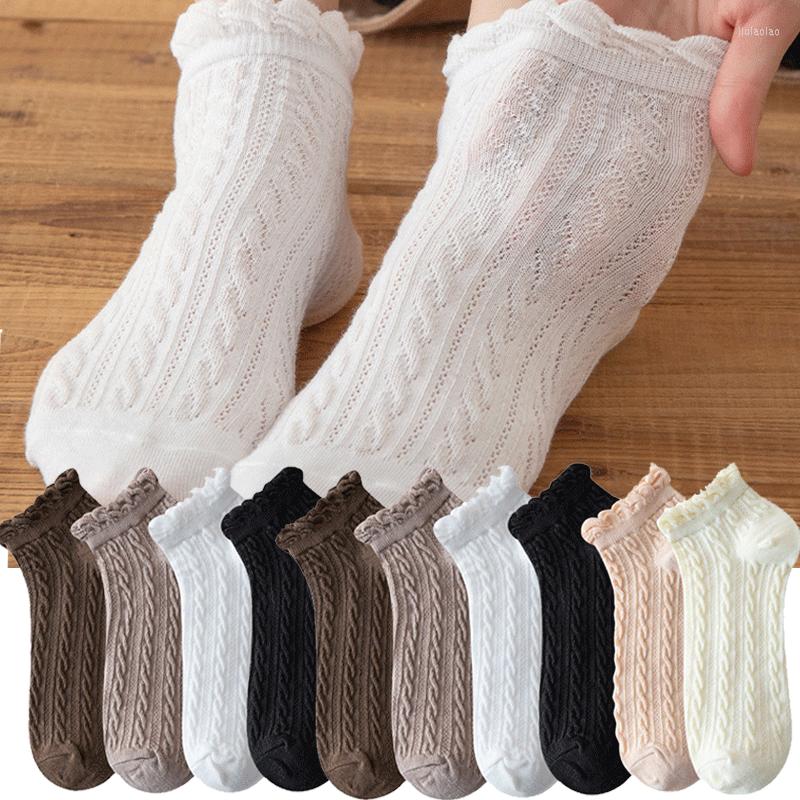 Women Socks Retro Thin Women's Solid Color Cotton Sock Korean Summer Breathable Japanese Lace Twist Short Tube Boat, Black
Women Socks Retro Thin Women's Solid Color Cotton Sock Korean Summer Breathable Japanese Lace Twist Short Tube Boat, Black