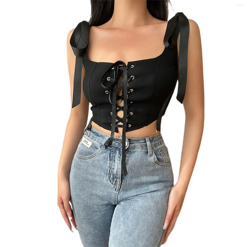 Women' Tanks 2022 Fashion Sexy Hollow Front Bandage Tank Top Women Solid Color Sleeveless Tie Up Camisole Streetwear Square Collar Crop, Black
Women' Tanks 2022 Fashion Sexy Hollow Front Bandage Tank Top Women Solid Color Sleeveless Tie Up Camisole Streetwear Square Collar Crop, Black