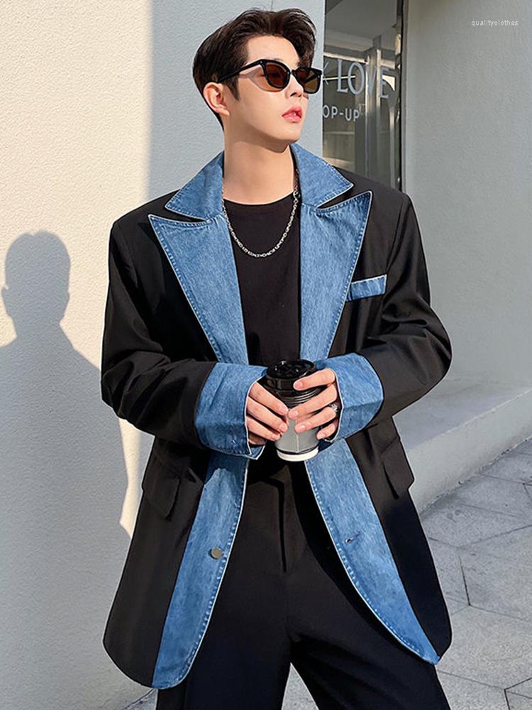 Men's Jackets Patchwork Men's Jacket Contrast Color Korean Fashion Casual 2023 Personalized Stitched Denim Single Breasted 2A1656, Navy
Men's Jackets Patchwork Men's Jacket Contrast Color Korean Fashion Casual 2023 Personalized Stitched Denim Single Breasted 2A1656, Navy