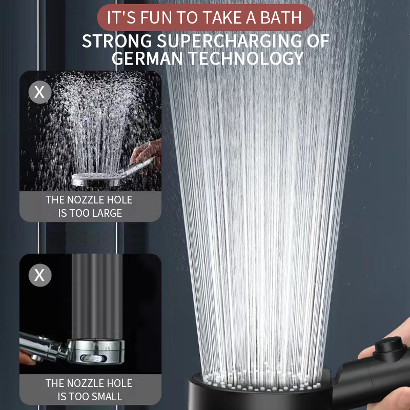 Bathroom Shower Heads 3pcsset Adjustable High Pressure Water Saving One-key Stop Massage Accessories 221103